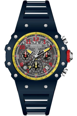 Invicta Racing 69661 Reloj de Hombre - Movimiento de Cuarzo - Acrílico con Esfera Plateada - 43 mm