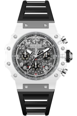 Invicta Racing 69681 Reloj de Hombre - Movimiento de Cuarzo - Acrílico con Esfera Plateada - 43 mm