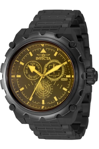 Invicta Coalition Forces 49201 Reloj de Hombre - Movimiento de Cuarzo - Acero Inoxidable con Esfera Amarilla - 50 mm
