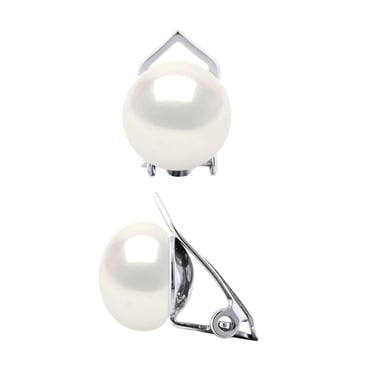 Earrings Real Cultured Freshwater Pearls Button 9-10 mm