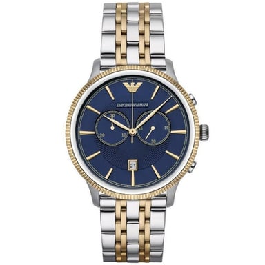 Emporio Armani AR1847 Men's Watch Chronograph Two Tone Blue