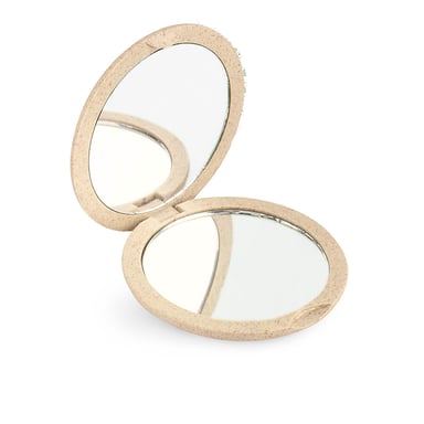 Espejo Bolso Natural Fiber Doble Plegable X4 #beige