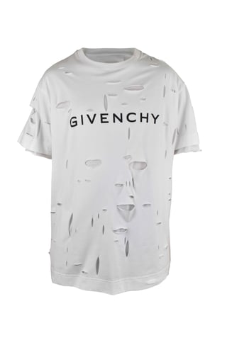 Givenchy Camiseta con dos capas y agujeros Blanco