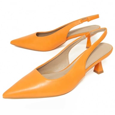 Zapato De Tacón Con Talón Abierto Y Puntera Cerrada Naranja Para Mujer Montevita Treu 105273
