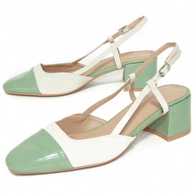 Zapato De Tacón Con Talón Y Puntera Cerrados Bicolor Para Mujer Montevita Santer 105277