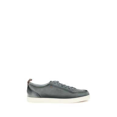 Zapatillas bajas Santoni de piel de ternera gris Bos Taurus