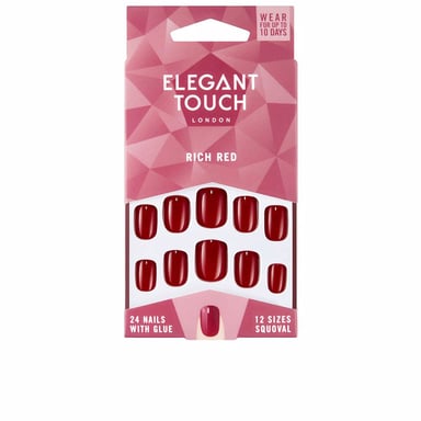 Polished Colour Nails With Glue Squoval #rich Red