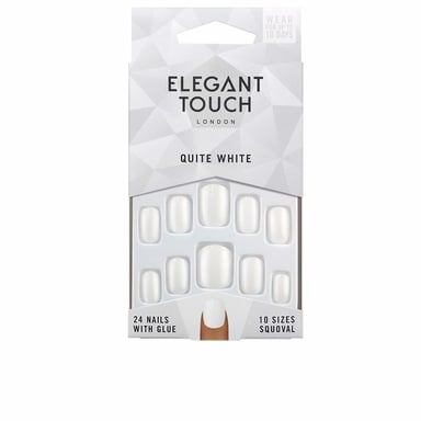 Polished Colour Nails With Glue Squoval #quite White