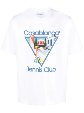 Camiseta Casablanca La Joueuse Tennis Club en blanco