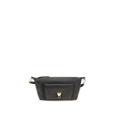 Bolso de hombro Coccinelle de piel de ternera negra Bos Taurus