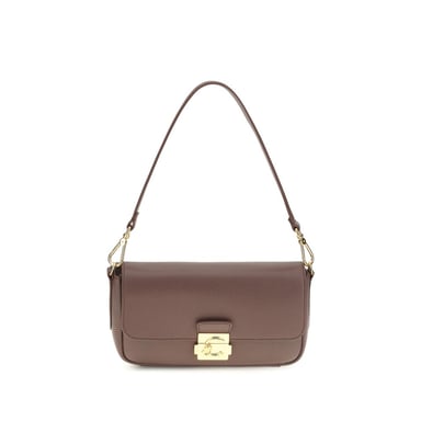 Bolso de Hombro Bos Taurus de Cuero de Ternera Marrón Coccinelle