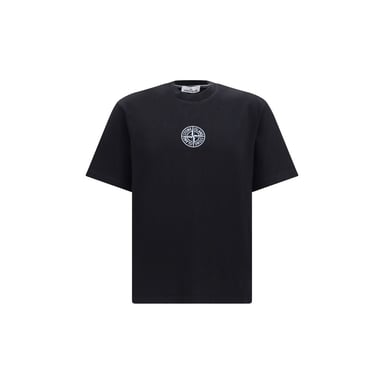 Camiseta de algodón negra Stone Island
