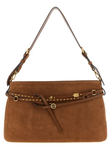 Bolso de Hombro de Piel de Vaca Marrón PINKO