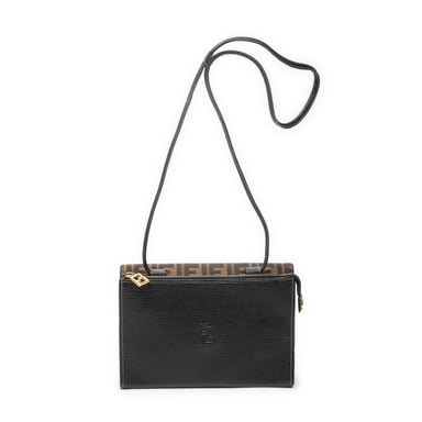 Fendi Flap Shoulder Bag en marrón Lienzo