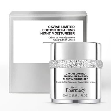 skinPharmacy Crema hidratante de noche antiedad reparadora de edición limitada con 1 % de caviar, 50 ml.