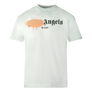 Palm Angels Miami Spray Paint Logo camiseta blanca