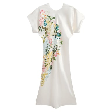 Vestido Columna Color Marfil Con Mangas Holgadas Y Corte Entallado De Ted Baker Myzan