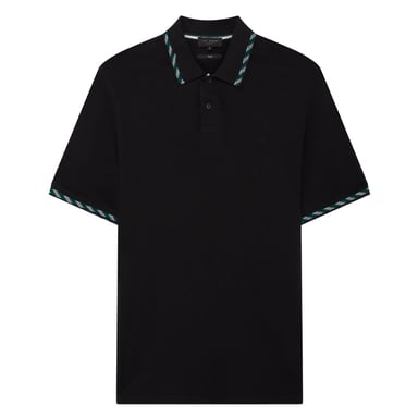 Polo Negro De Jacquard Con Estampado A Cuadros De Ted Baker Ss