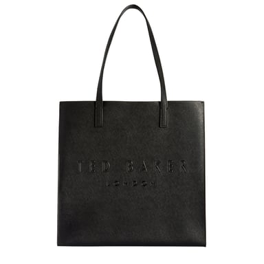 Bolso Grande Ted Baker Crosshatch Negro Con Icono