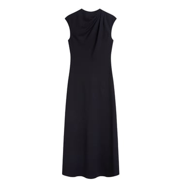 Vestido Largo Azul Marino Con Detalle Drapeado Kyamos De Ted Baker