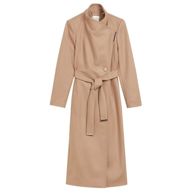 Abrigo Largo Cruzado De Lana Color Camel De Ted Baker Rosell