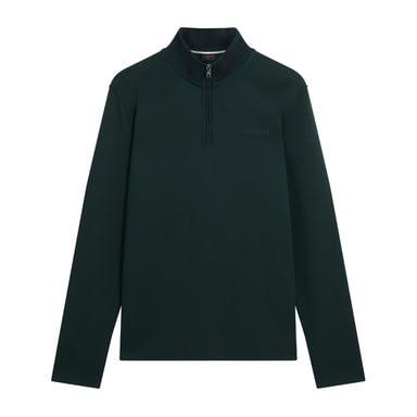Media Cremallera Verde Oscuro Con Ribete De Panal De Abeja De La Marca Ted Baker Crabtre