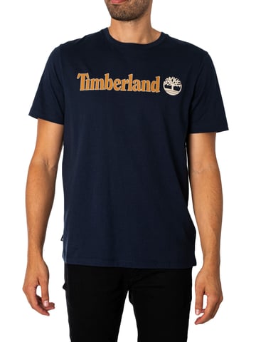 Timberland Camiseta Con Logo Lineal, Azul