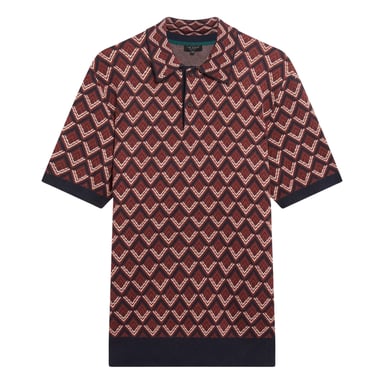 Polo De Punto Jacquard Geométrico Melvvin De Ted Baker Color Granate