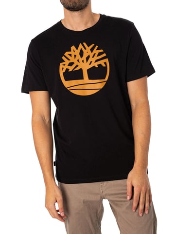 Timberland Camiseta Con Logo De Árbol, Negro
