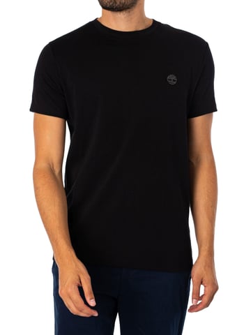 Timberland Camiseta Ajustada Con Logotipo Bordado, Negro