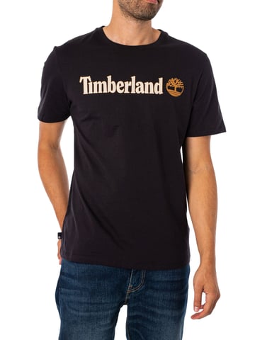 Timberland Camiseta Con Logo Lineal, Negro