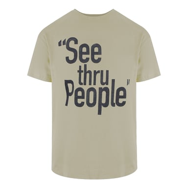 Camiseta Blanca Antigua Con Estampado De Personas Transparentes Del Departamento De Galería