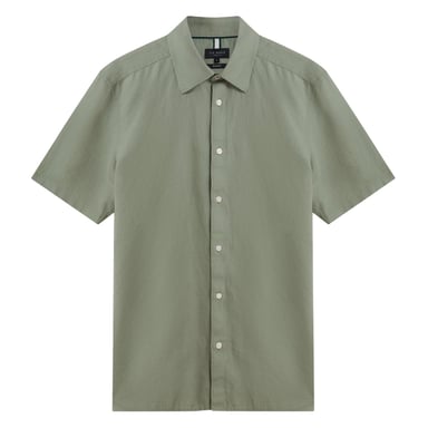 Camisa De Lino Verde Regular Zefre De Ted Baker
