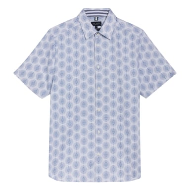Camisa Blanca De Manga Corta Con Estampado Geométrico Circular Pearsho De Ted Baker