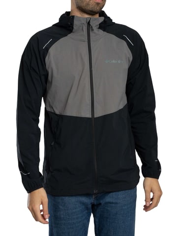 Columbia Chaqueta Cortavientos Con Cremallera Completa Tech II, Negro