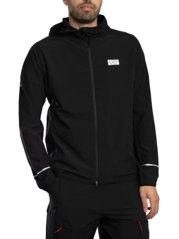 EA7 Chaqueta Ligera Con Logotipo, Negro
