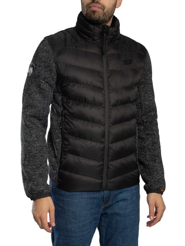 Superdry Chaqueta Acolchada Híbrida Storm Knit, Negro