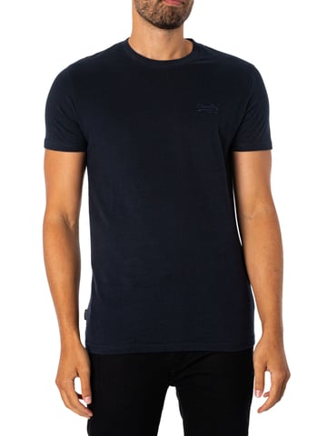 Superdry Camiseta Bordada Con Logo Vintage, Azul