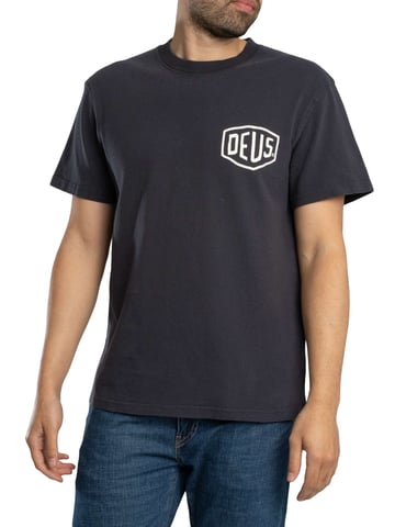 Deus Ex Machina Camiseta Teñida Con Escudo, Negro