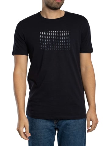 Armani Exchange Camiseta Gráfica Slim Brand Repeat, Azul