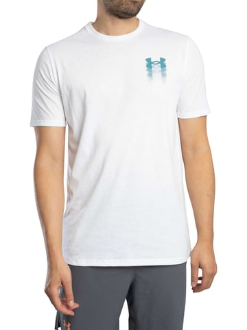 Under Armour Camiseta Holgada Con Gráfico En La Espalda Y Logotipo Borroso, Blanco