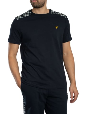 Lyle & Scott Camiseta Con Paneles De Cuadros, Azul