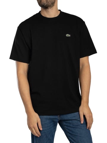 Lacoste Camiseta De Jersey De Algodón Grueso, Negro