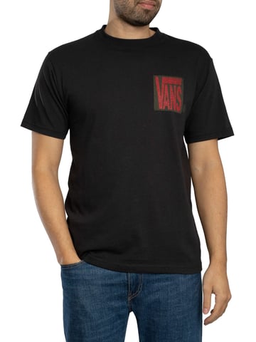 Vans Camiseta Gráfica Elástica Con Espalda Apilada, Negro