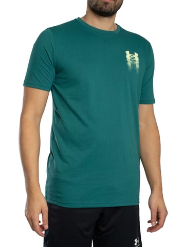 Under Armour Camiseta Holgada Con Gráfico En La Espalda Y Logotipo Borroso, Verde