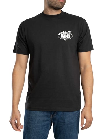 Vans Camiseta Con Estampado En La Espalda, Negro