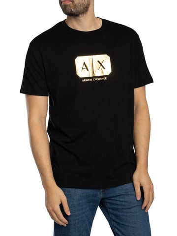 Armani Exchange Camiseta Con Logo Estampado, Negro