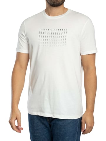 Armani Exchange Camiseta Gráfica Slim Brand Repeat, Blanco
