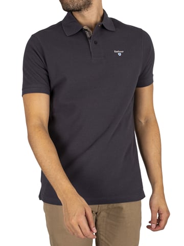 Barbour Polo De Piqué De Tartán, Azul