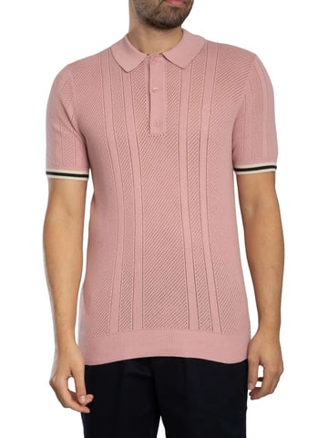 Superdry Polo De Punto Texturizado, Rosado